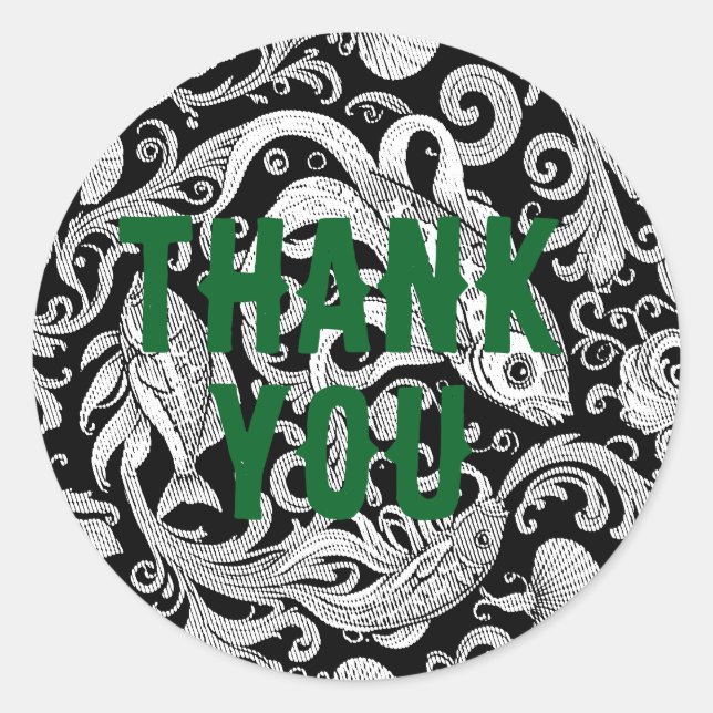 Thank You Goldfish Sticker – Tattoo Style  (Front)