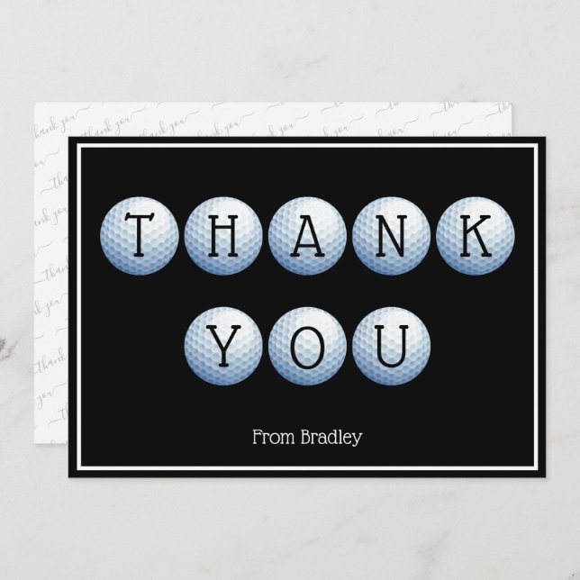 Thank You Golf Custom Personalized Card (Front/Back)