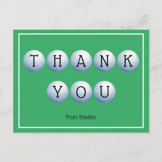 Thank You Golf Custom Personalized Postcard