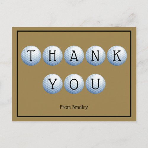 Thank You Golf Custom Personalized Postcard