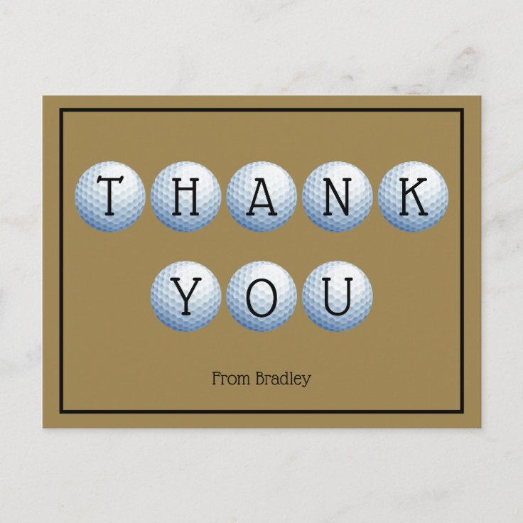 Thank You Golf Custom Personalized Postcard Zazzle