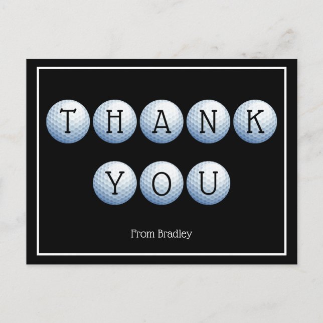 Thank You Golf Custom Personalized Postcard (Front)