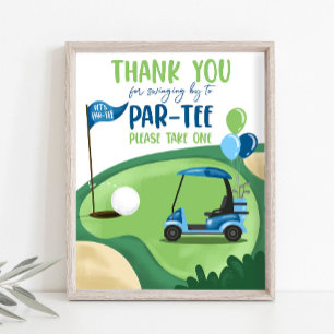 Thank You Golf Par-Tee Boy Birthday Sign