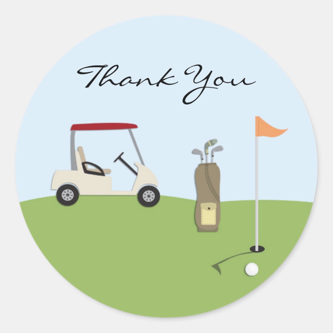 Thank You Golf Stickers | Zazzle