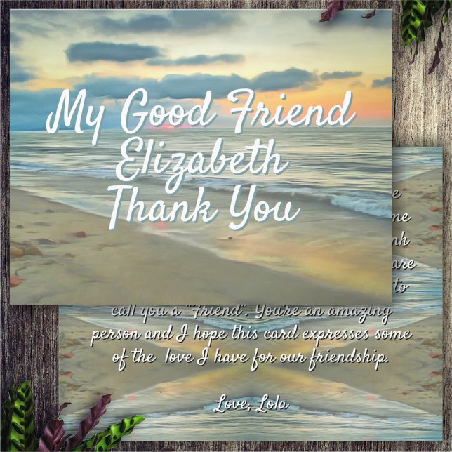Thank You Good Friend Ocean Sunset 0735 Card (Creator Uploaded)
