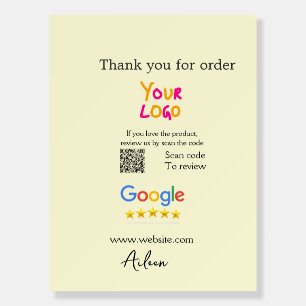 Thank you Google review scan QR business Foam Board
