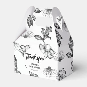 Thank you Gothic Flower Baby Shower party Favor Boxes