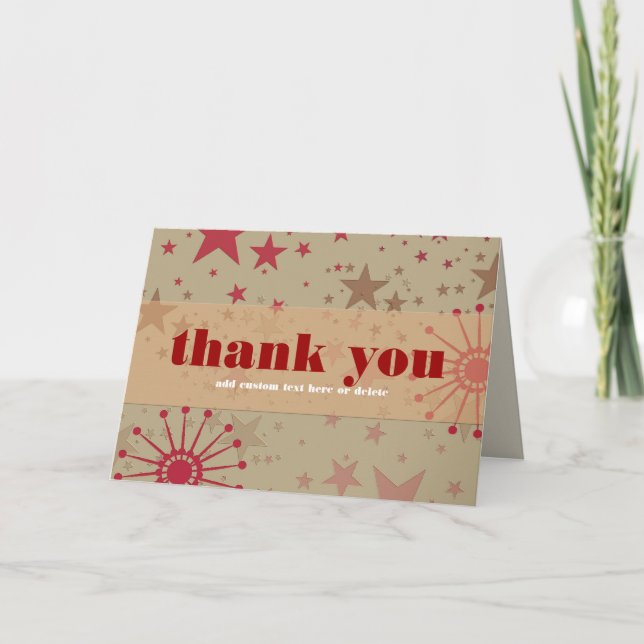Thank You Gracias Merci Danke Stars Card (Front)