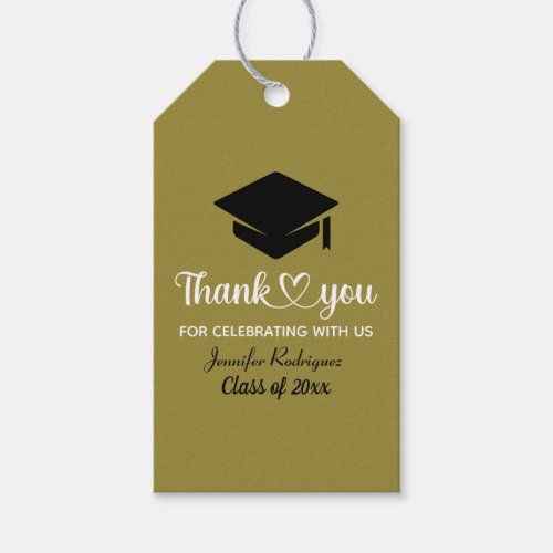 Thank You Grad Love And Thanks Graduation Cap Gift Tags