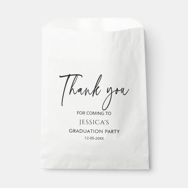 Thank you Graduate Party Treats Graduation  Favor Bag (Front)