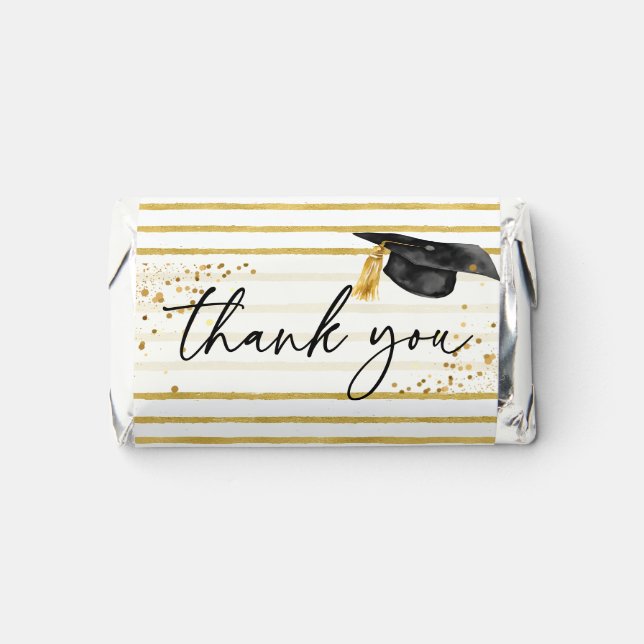 Thank You Graduate White Gold Graduation Hershey's Miniatures (Front)