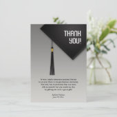 Thank You Graduation Black Hat Flat Card | Zazzle