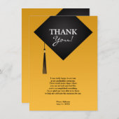 Thank You Graduation Black Hat Flat Card | Zazzle