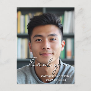 Thank you graduation custom photo 1 postcard