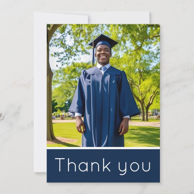   Thank You  - Graduation custom Photo Card (Front)