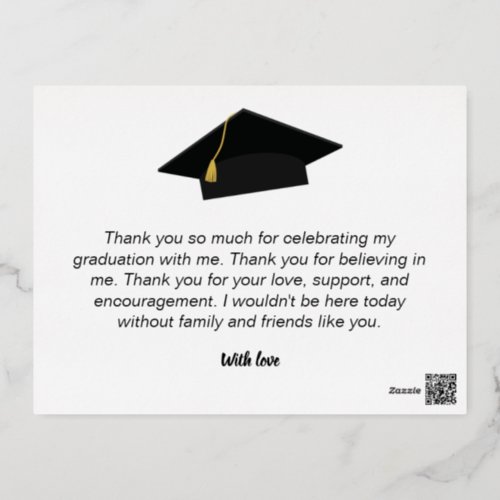 Thank you Graduation Foil Holiday Postcard