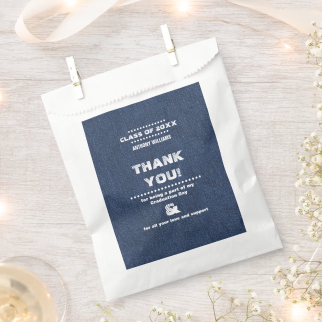 Thank You Graduation Party Custom  Favor Bag (Clipped)