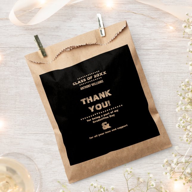Thank You | Graduation Party Custom  Favor Bag (Clipped)