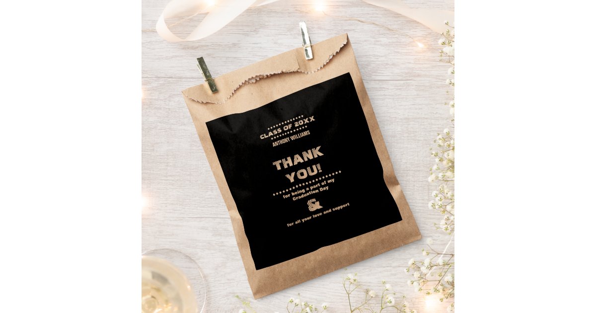 Thank You Graduation Party Custom Favor Bags Zazzle