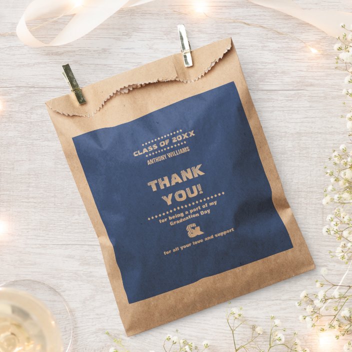 Thank You | Graduation Party Custom Favor Bags | Zazzle.com