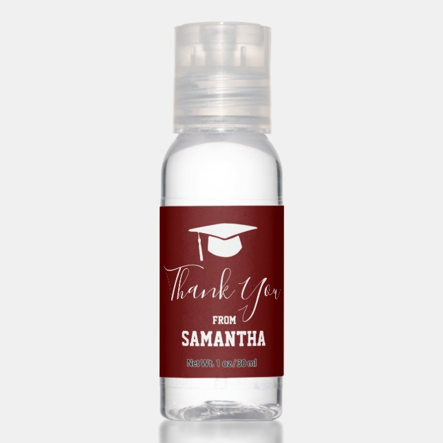 Thank You Graduation Party Favor Wine Hand Sanitizer (Front)