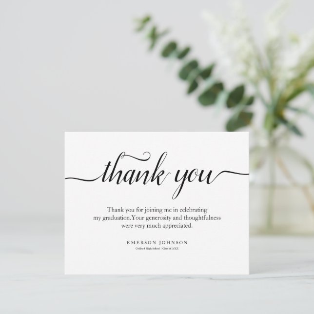 Decorably 40 Pack Foiled, Glittery, And Holographic 6.5x4.5in Graduation Thank You Cards With Envelopes And Stickers, 5 Elegant Postcard-Style Designs, Blank Inside