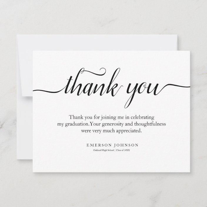 Thank You Graduation Thank You Note Card | Zazzle.com