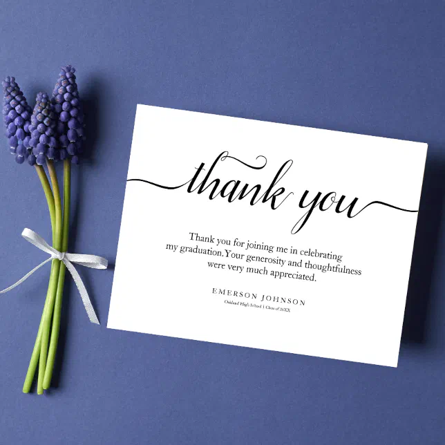 Thank You Graduation Thank You Note Card | Zazzle