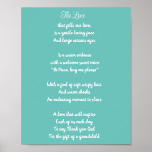 Thank you grandmother. grandparent poem blue  poster