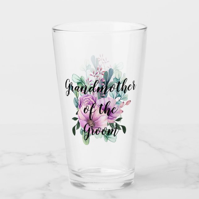 Thank You Grandmother Groom or Bride Purple Glass (Front)