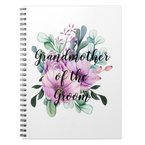 Thank You Grandmother Groom or Bride Purple Notebook