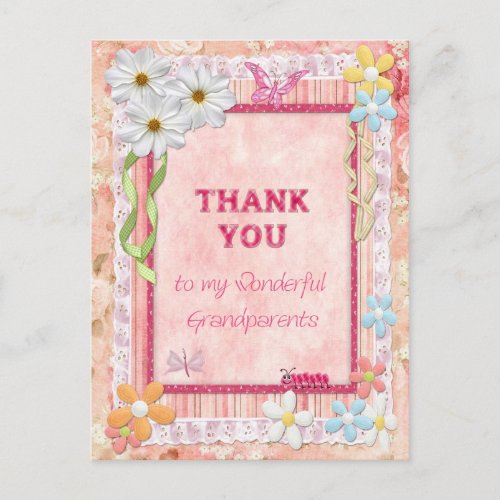 Thank you grandparents flowers craft card