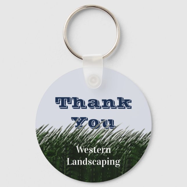 Thank you Grass Landscaping Customer Appreciation Keychain (Front)