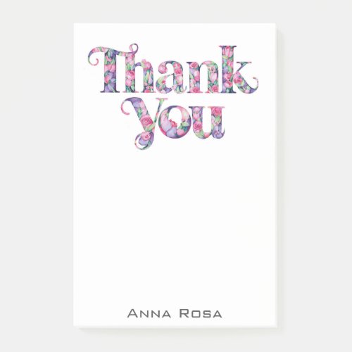 *~* Thank You Gratitude AP85 Flowers Post-it Notes