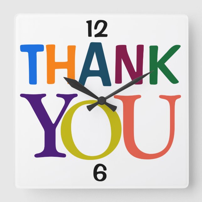 THANK YOU Gratitude Wall Clock (Front)