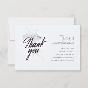 Thank You Gray Tone Sympathy Card