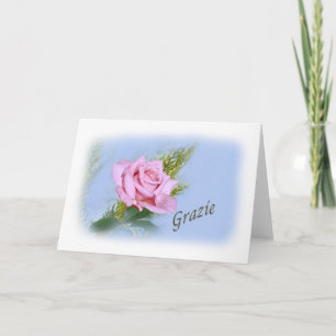 Thank you, Grazie, Italian Letterpress Thank You Card