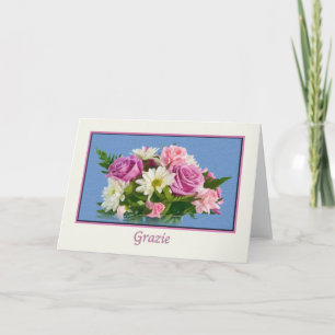 Thank you, Grazie, Italian Letterpress Thank You Card