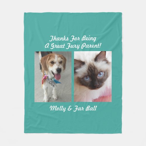 Thank You Great Fury Parent DIY Pet Message Name3 Fleece Blanket