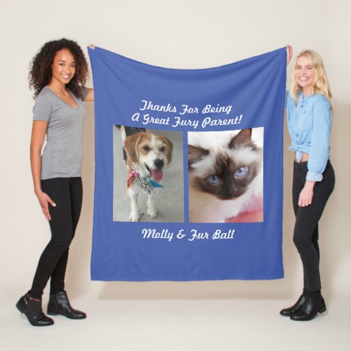 Thank You Great Fury Parent DIY Pet Message  Name Fleece Blanket
