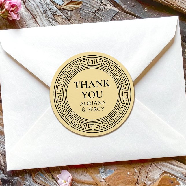 Thank You Grecian Party Classic Round Sticker (Creator Uploaded)