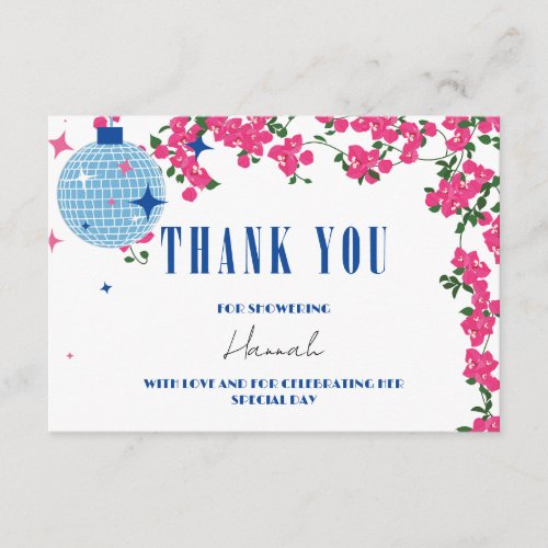 Thank you Greek Bougainvillea bridal shower card