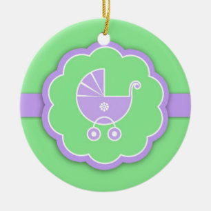 Thank You Green Baby Shower Favor Ornament