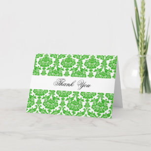 Thank you,green damask you card