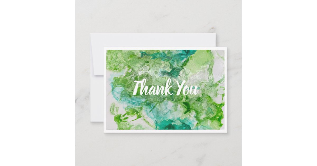 Thank You Green Flat Note Card | Zazzle
