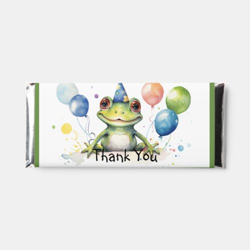 Thank you Green Frog with Balloons Hershey Bar Favors