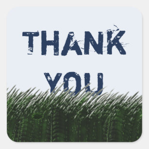 Thank You Green Grass Sky For Anyone Thanks Square Sticker