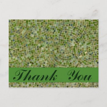 Thank You Green Tiles Postcard by DonnaGrayson_Photos at Zazzle