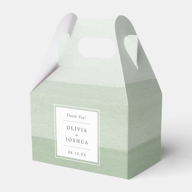 Thank You Green Wedding Favor Boxes (Front Side)