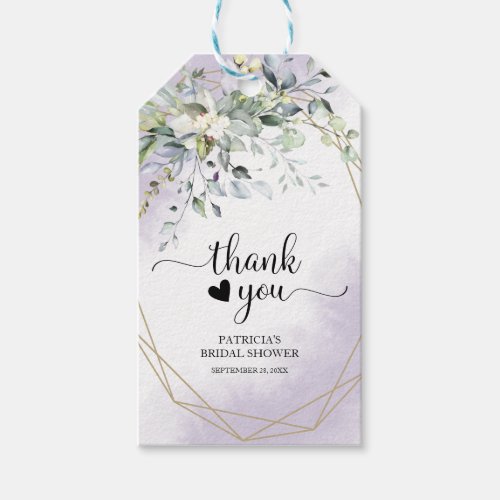 Thank You _ Greenery Geometric Purple Lavender  Gift Tags